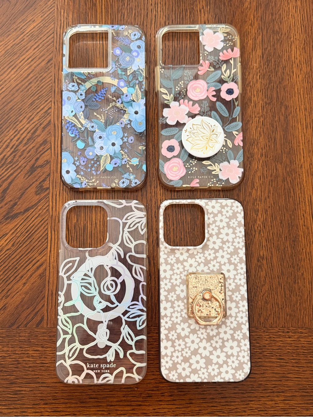 4 / iPhone 14 Pro Max  cases. 2 Rifle Paper Co 1 Kate Spade priced for all 4